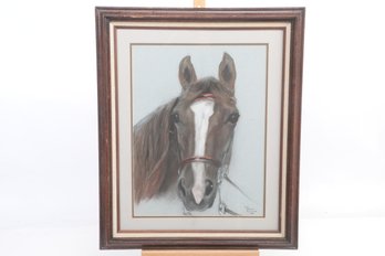 Original Vintage Molly Hanford Francisco Pastel Of The Horse