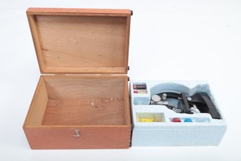 Vintage Milben Microscope In Wood Case - 50x - 1200x