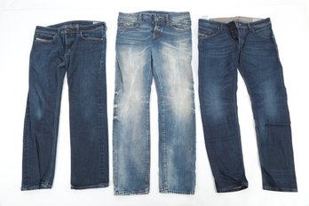 3 Pairs: Men's Diesel Jeans (32x32) In Styles: Buster, Safado & Belther