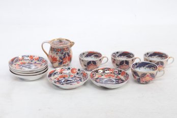 Antique Imari Porcelain Partial Dish Set