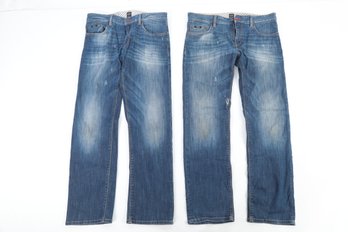 2 Pair: Men's Hugo Boss Jeans 33 X 32