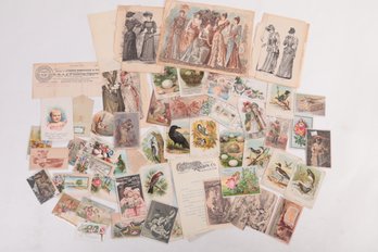 19th Century EPHEMERA-- Trade Cards, Letterheads, Engravings-- Mixed Lot