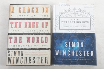 2 Signed SIMON WINCHESTER, CRACK In The EDGE & THE PERFECTIONISTS