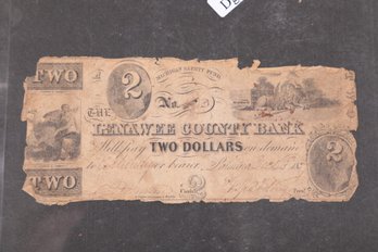 1830s $2 LENAWEE COUNTY BANK PALMYRA MICHIGAN OBSOLETE NOTE Michigan Safety Fund