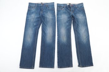 2 Pair: Men's Hugo Boss Jeans 33 X 32