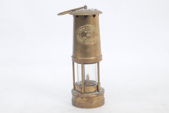 Vintage Brass Oil Miners Lamp
