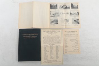 With Foldout Map DESCRIPTIVE GUIDE BOOK VIRGINIA'S OLD GARDENS GARDEN CLUB OF VIRGINIA