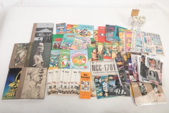 Mixed Grouping Of Vintage Books, Ephemera, & Kids 45s