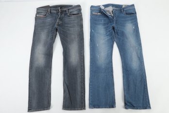 2 Pair: Men's Diesel Jeans In 34 X 30 (Black/Gray Safado & Zatiny)
