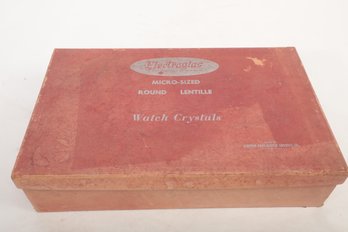 Vintage Electroglas Micro-Sized Round Lentille Watch Crystals In Case