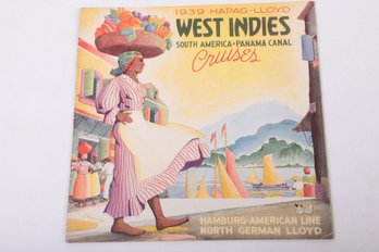 TRAVEL EPHEMERA:  1939 HAPAG-LLOYD WEST INDIES SOUTH AMERICA PANAMA CRUISES
