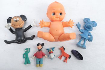 Grouping Character Dolls Including Disney Mickey Mouse