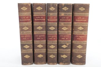 1804-7 Marshall's LIFE OF GEORGE WASHINGTON,  5 Vols. Leather Bindings