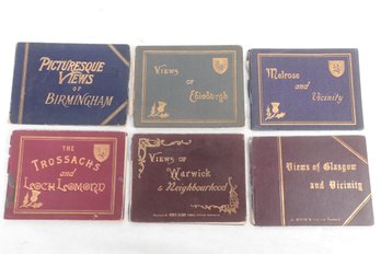 Group Of Antique Souvenir Photographic Views Albums Of English Towns From Late 1800's