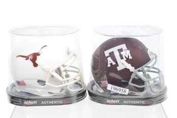 Collage Football Mini Helmet Lot  Texas Longhorns And Texas A&M