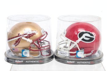 Collage Football Mini Helmet Lot  Georgia Bulldogs And Florida State Seminoles