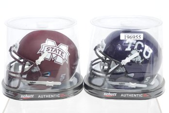 Collage Football Mini Helmet Lot  TCU  And  Michigan State