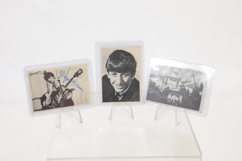 Lot Of 3 Beatles Topps Photo Cards 1964 Black And White