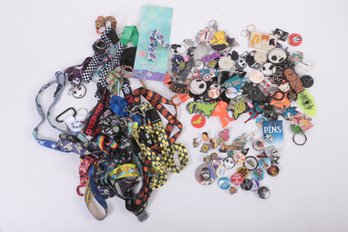 Lot Of Key Lanyards & Miscellaneous Pins ~ Video Games, Super Hero's, The Office & More