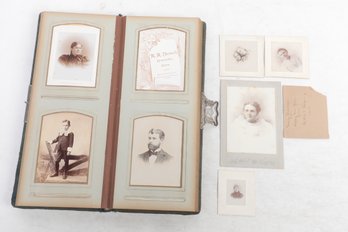 Antique Victorian Era Photo Album W/Many Cabinet Cards (Women, Children, Etc.)