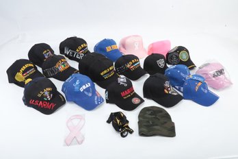 Large Grouping Of Military Snap Back Hats (Great Re-Seller Lot)