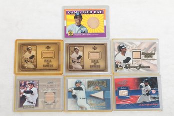 Lot Of 7 Baseball Jersey And Bat Cards All Reggie Jackson