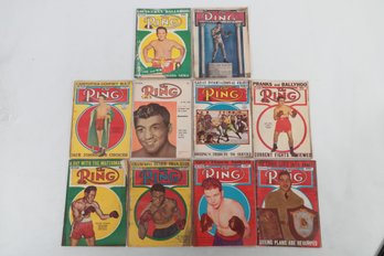 THE RING 10 Vintage Boxing Magazines Illustrated Including JOE LOUIS