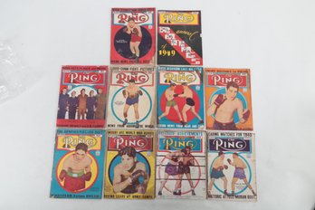 THE RING 10 Vintage Boxing Magazines Illustrated Covers
