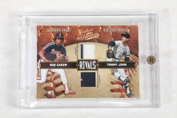 2004 Donruss Leather And Lumber Patch Rivals Rod Carew Tommy John 147/250