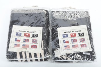 (2) New Military P.O.W. Woven Blankets