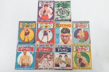 THE RING 10 Vintage Boxing Magazines Illustrated Covers WWII ERA