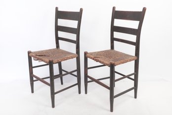 Pair Of Antique Ladder-back Chairs