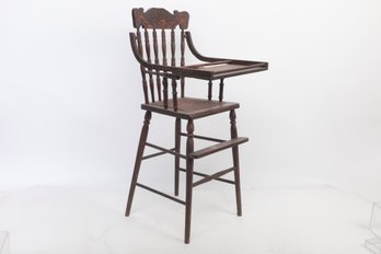 Antique Wood, Cained Bottom High Chair