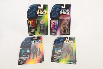 Lot Of 4 Star Wars Action Figures On Card Tie Fighter Bib Fortuna Leia Momaw Nadon