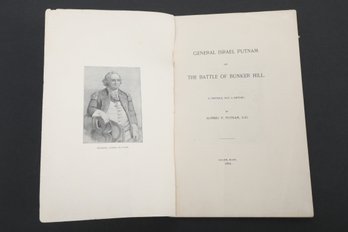 1901 Putnam And The Battle Of Bunker Hill Pamphlet