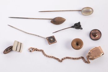 Grouping Stick Pins & Other Men's Jewelry