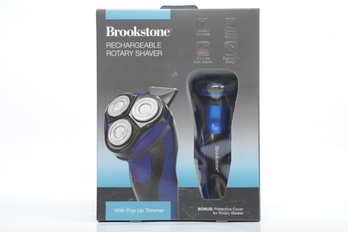 Brookstone - Rechargeable Rotary Shaver - With Pop-Up Trimmer - NEW