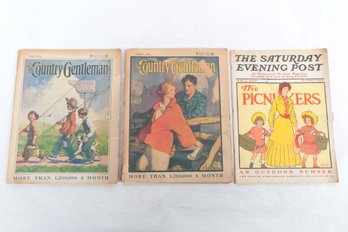 3 Early 1900's Magazines - 2, 1926 Country Gentlemen With 1905 Saturday Evening Post