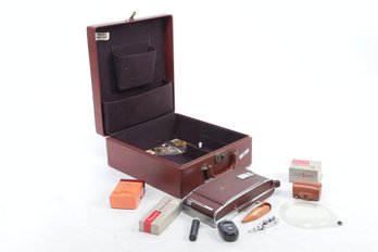 Polaroid Land Camera & Accessories In Leather Carring Case