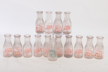 Lot Of 15 Vintage Milk Bottles