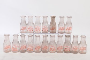 Lot Of 18 Vintage Milk Bottles