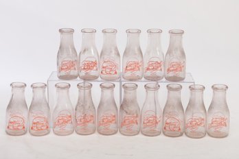Lot Of 16 Vintage Milk Bottles