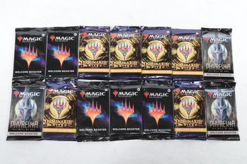 14 Sealed Magic The Gathering (MTG) Booster Packs: Dominaria United, Welcome's Booster & Phyrexia (lot 5)