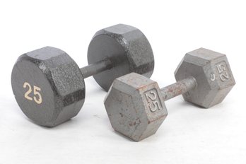 Pair Of 25  Pound Dumbbells
