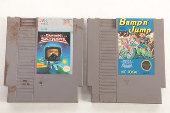 Lot Of 2 NES Nintendo Entertainment System Video Games 1980'S Captain Skyhawk And Bump N Jump