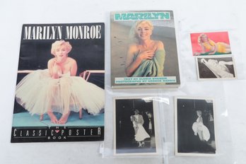 Marilyn Monroe Ephemera Lot: 2 Original Press Photos, Post Cards, Poster Book & More