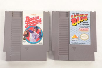 Lot Of 2 NES Nintendo Entertainment System Video Games 1980'S Boy And His Blob Bases Loaded