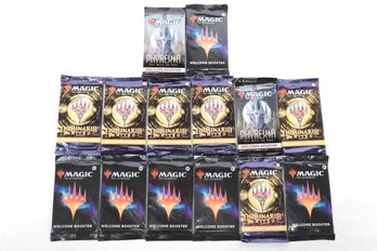 14 Sealed Magic The Gathering (MTG) Booster Packs: Dominaria United, Welcome's Booster & Phyrexia (Lot 1)