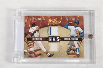 2004 Donruss Leather And Lumber Patch Rivals Lou Brock Fergie Jenkins 34/100