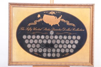 Wall Plaque With United States Quarter Dollar Coin Collection